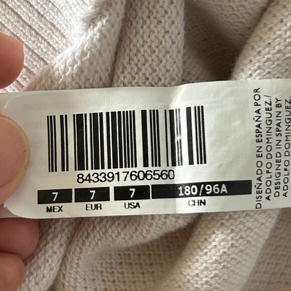 Adolfo Dominguez Men’s Striped Cotton Knit Sweater Cream Red Size 7 (Large) - Picture 8 of 9